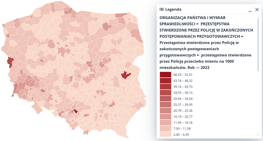 Mapa przestępczości w Polsce